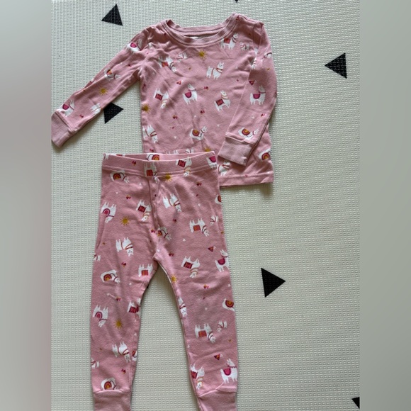 Old Navy|Baby girl,toddler matching pajama set with llama animal print•••size 2T - Picture 2 of 5
